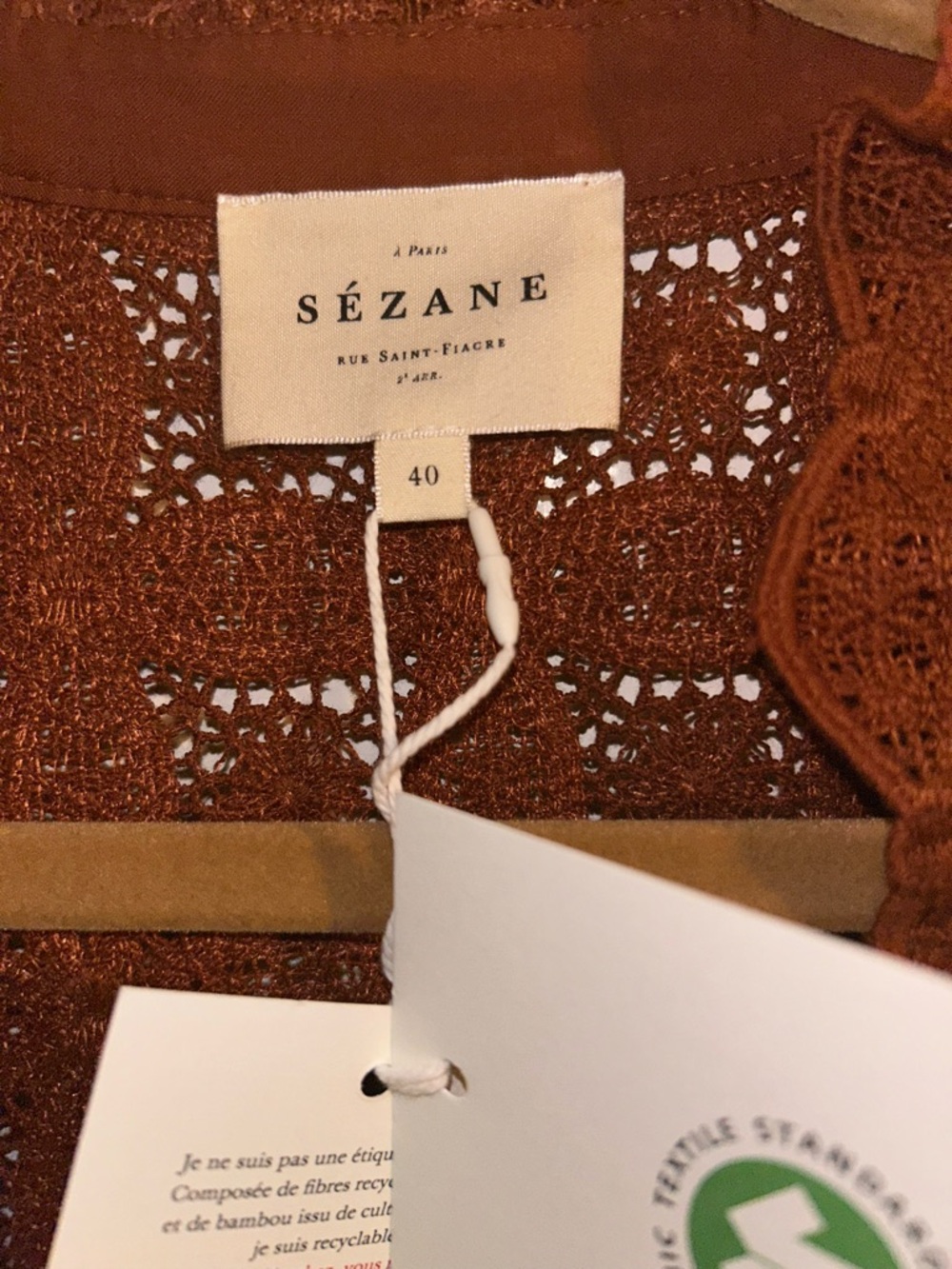 Sézane Chlo blouse chocolate BNWT 🍂🍁🍂🍁 - Picture 5 of 8